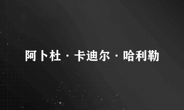 阿卜杜·卡迪尔·哈利勒