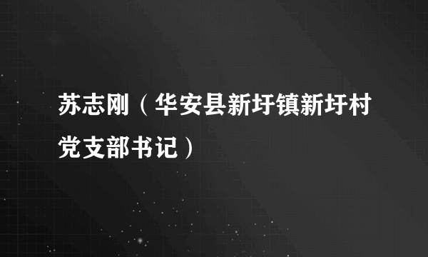苏志刚（华安县新圩镇新圩村党支部书记）
