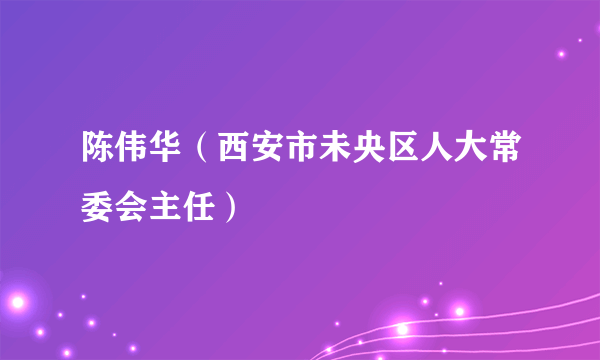 陈伟华（西安市未央区人大常委会主任）