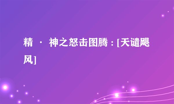 精 · 神之怒击图腾 : [天谴飓风]