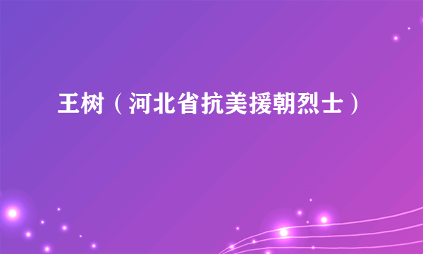 王树（河北省抗美援朝烈士）