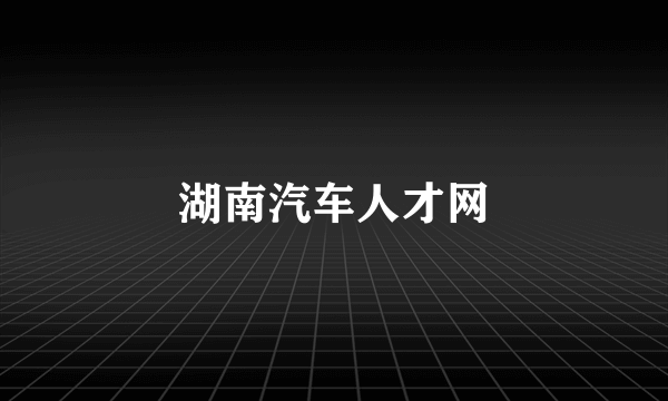 湖南汽车人才网
