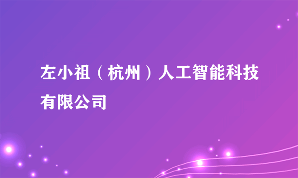 左小祖（杭州）人工智能科技有限公司