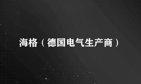 海格（德国电气生产商）