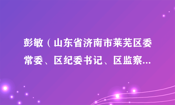 彭敏（山东省济南市莱芜区委常委、区纪委书记、区监察委员会主任）