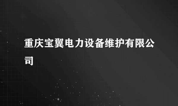 重庆宝翼电力设备维护有限公司