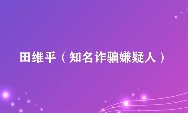 田维平（知名诈骗嫌疑人）
