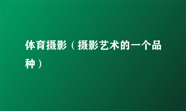 体育摄影（摄影艺术的一个品种）