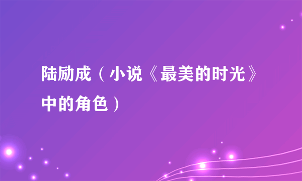 陆励成（小说《最美的时光》中的角色）