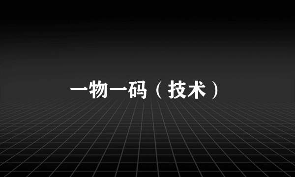 一物一码（技术）