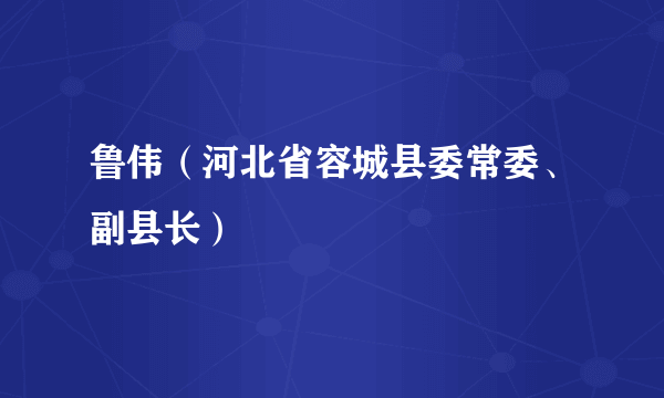 鲁伟（河北省容城县委常委、副县长）