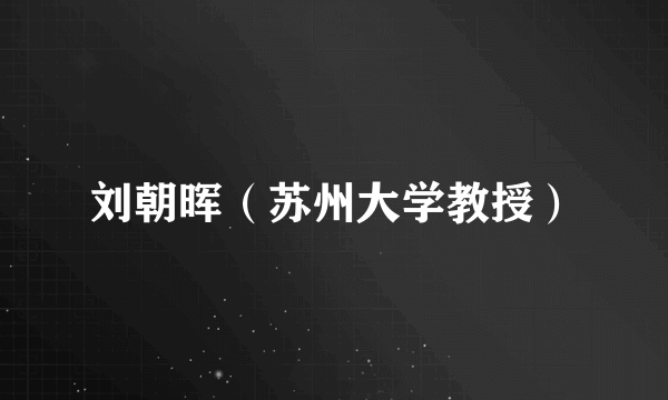 刘朝晖（苏州大学教授）