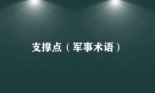 支撑点（军事术语）