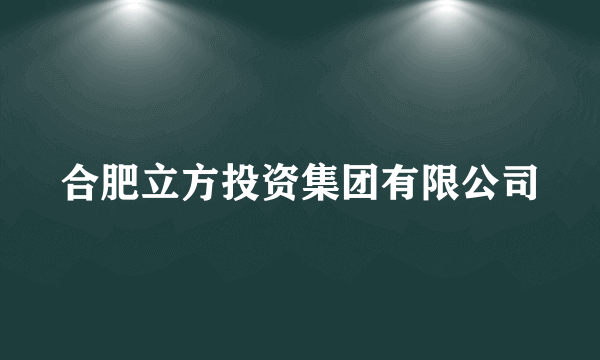 合肥立方投资集团有限公司