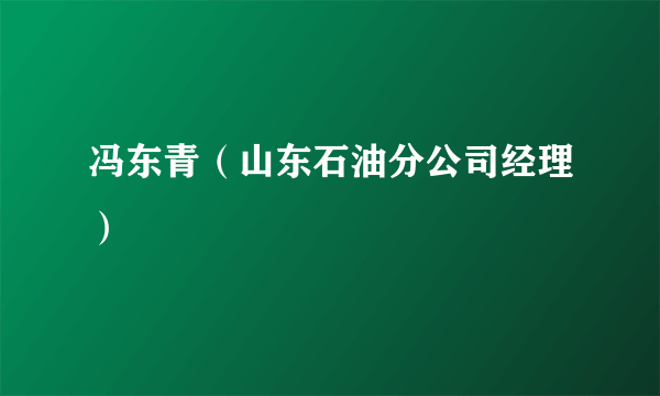 冯东青（山东石油分公司经理）
