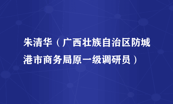 朱清华（广西壮族自治区防城港市商务局原一级调研员）