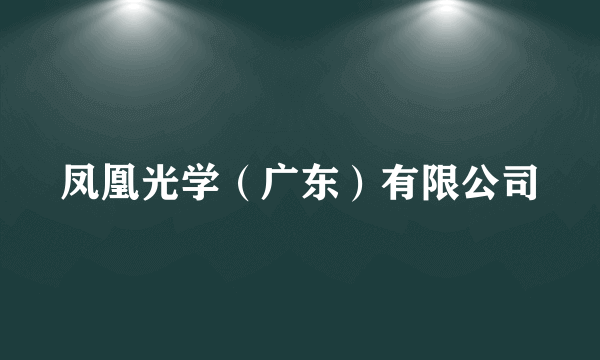 凤凰光学（广东）有限公司