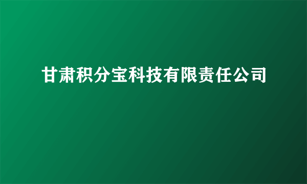 甘肃积分宝科技有限责任公司