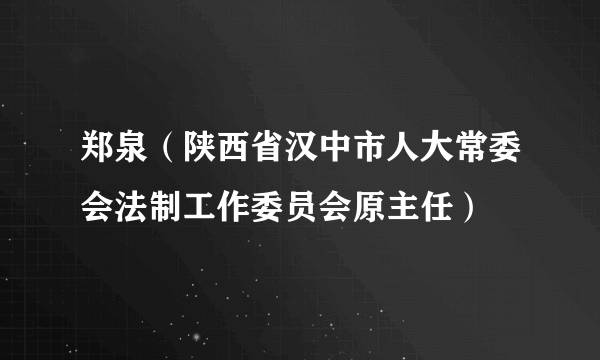 郑泉（陕西省汉中市人大常委会法制工作委员会原主任）