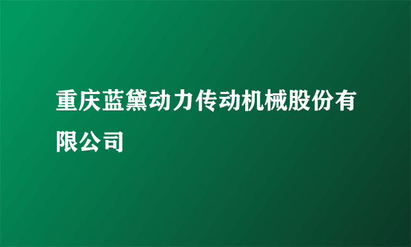 重庆蓝黛动力传动机械股份有限公司