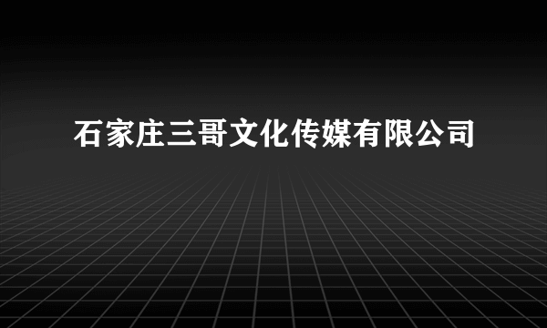 石家庄三哥文化传媒有限公司