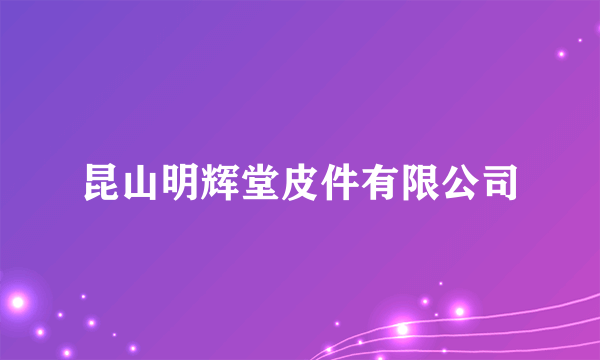 昆山明辉堂皮件有限公司