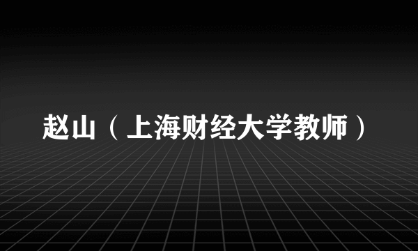 赵山（上海财经大学教师）