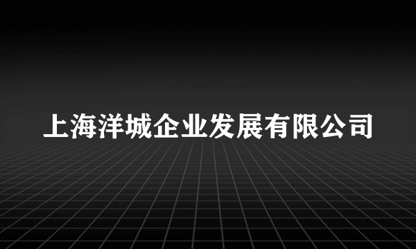 上海洋城企业发展有限公司