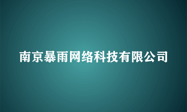 南京暴雨网络科技有限公司