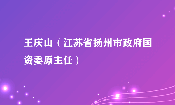 王庆山（江苏省扬州市政府国资委原主任）