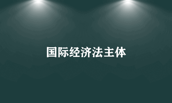 国际经济法主体