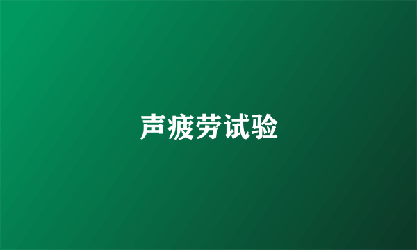 声疲劳试验