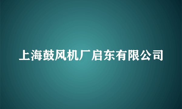 上海鼓风机厂启东有限公司