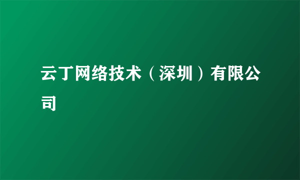 云丁网络技术（深圳）有限公司
