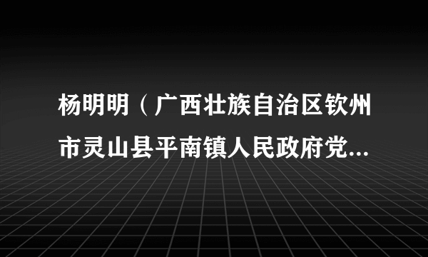 杨明明（广西壮族自治区钦州市灵山县平南镇人民政府党委委员、副镇长）