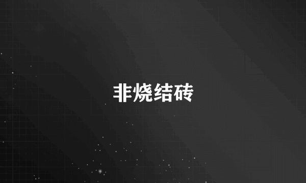 非烧结砖