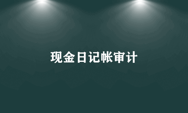 现金日记帐审计