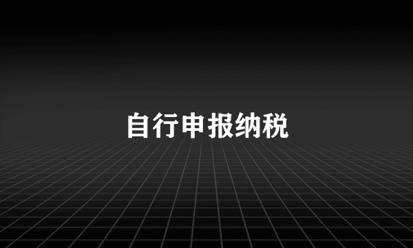 自行申报纳税