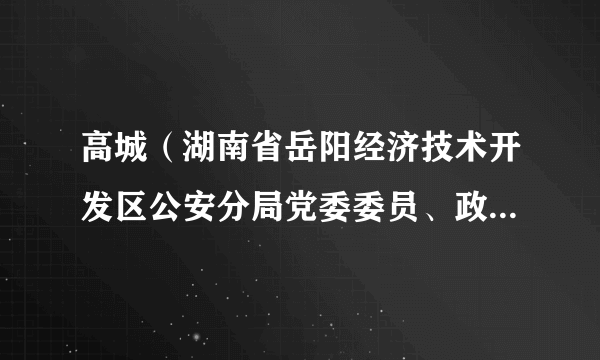 高城（湖南省岳阳经济技术开发区公安分局党委委员、政工室主任）