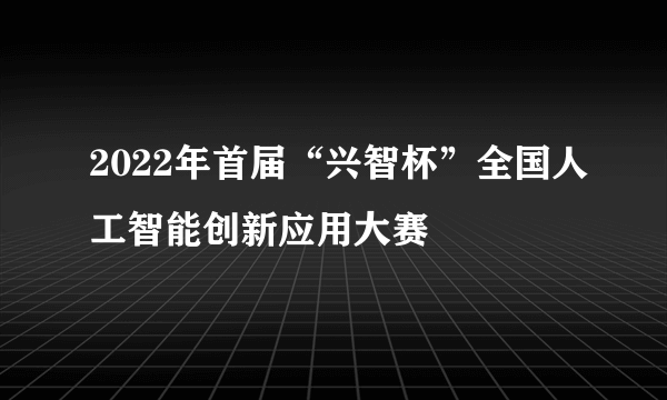 2022年首届“兴智杯”全国人工智能创新应用大赛