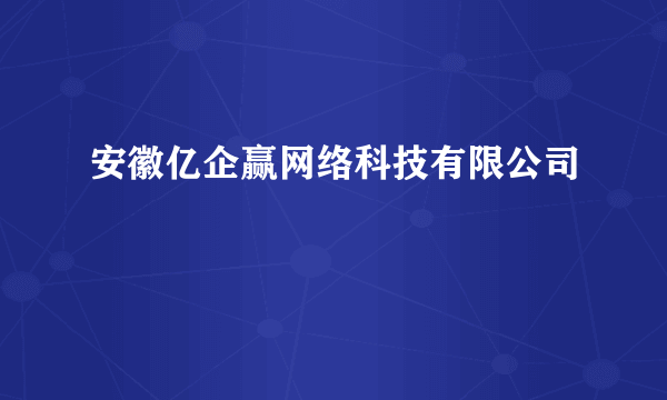 安徽亿企赢网络科技有限公司
