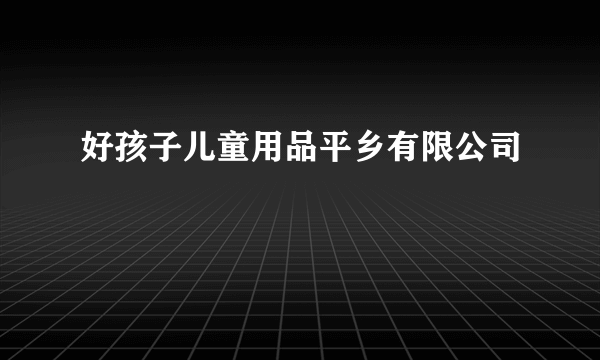 好孩子儿童用品平乡有限公司