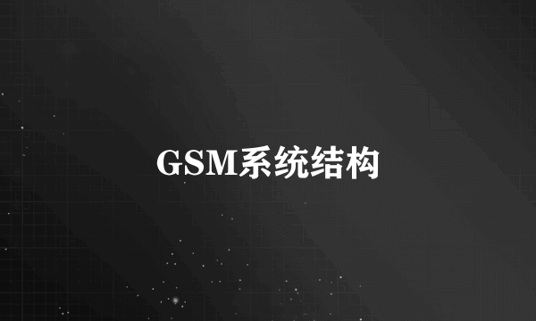 GSM系统结构