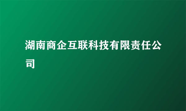 湖南商企互联科技有限责任公司