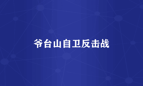 爷台山自卫反击战