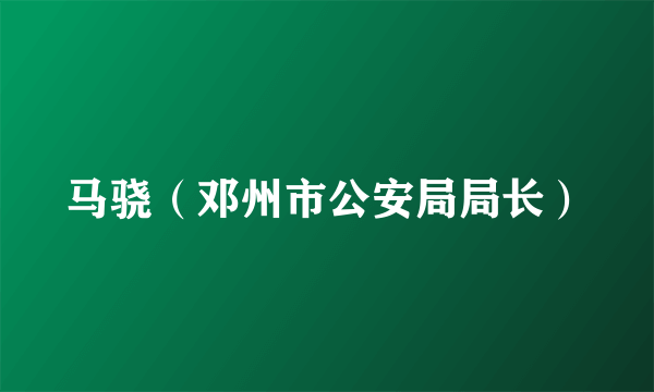 马骁（邓州市公安局局长）