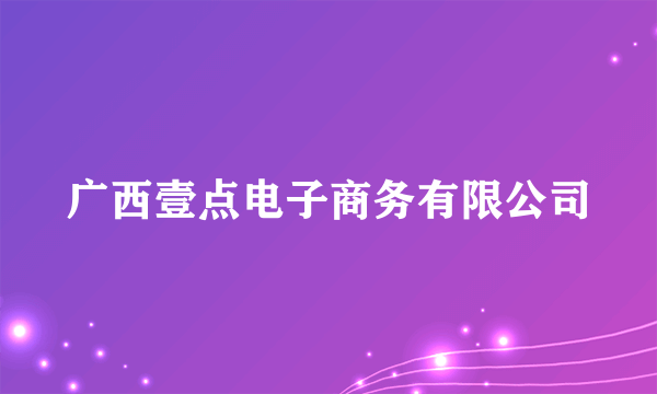 广西壹点电子商务有限公司