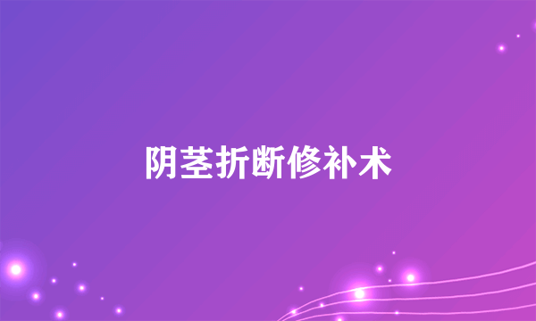阴茎折断修补术
