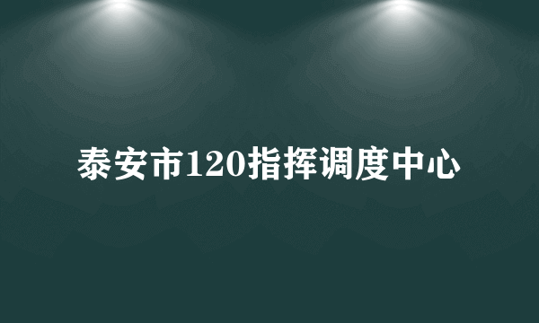 泰安市120指挥调度中心