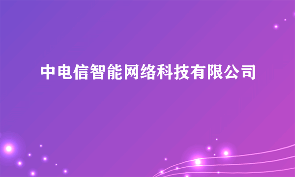 中电信智能网络科技有限公司